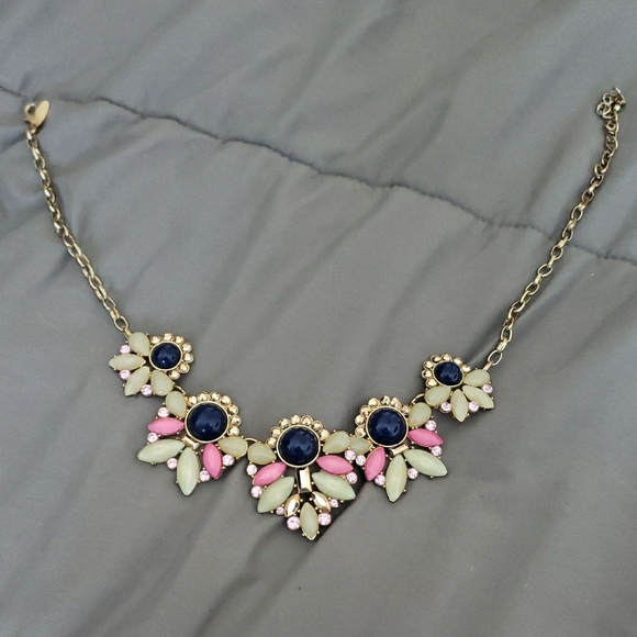 New York & Company Pink and Green Floral Necklace - Picture 2 of 3